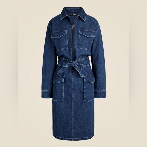 NWT 100% Cotton J.Crew Denim Midi Dress size 2 - Picture 1 of 13